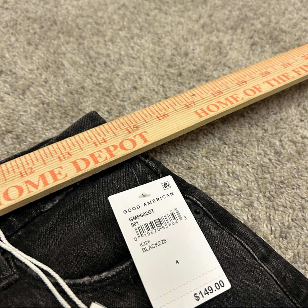 Good American Good Mom Jeans Women’s 4/27 Black Denim New with Tags Ankle - Picture 4 of 12